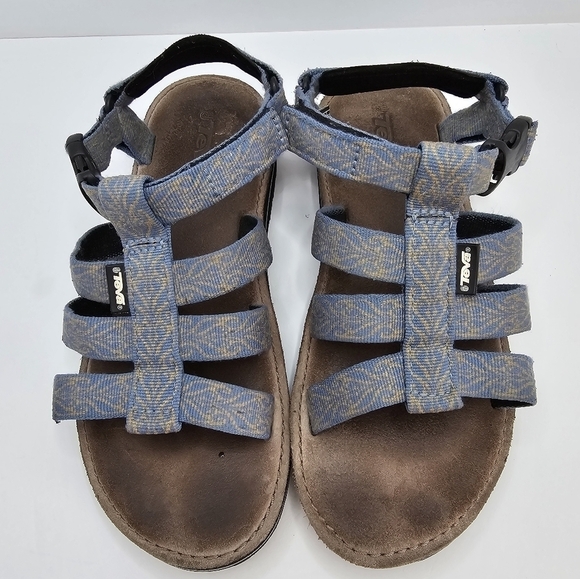 Teva | Dorado blue tan strappy Gorpcore outdoor sandals | WMS 7 - Picture 4 of 12